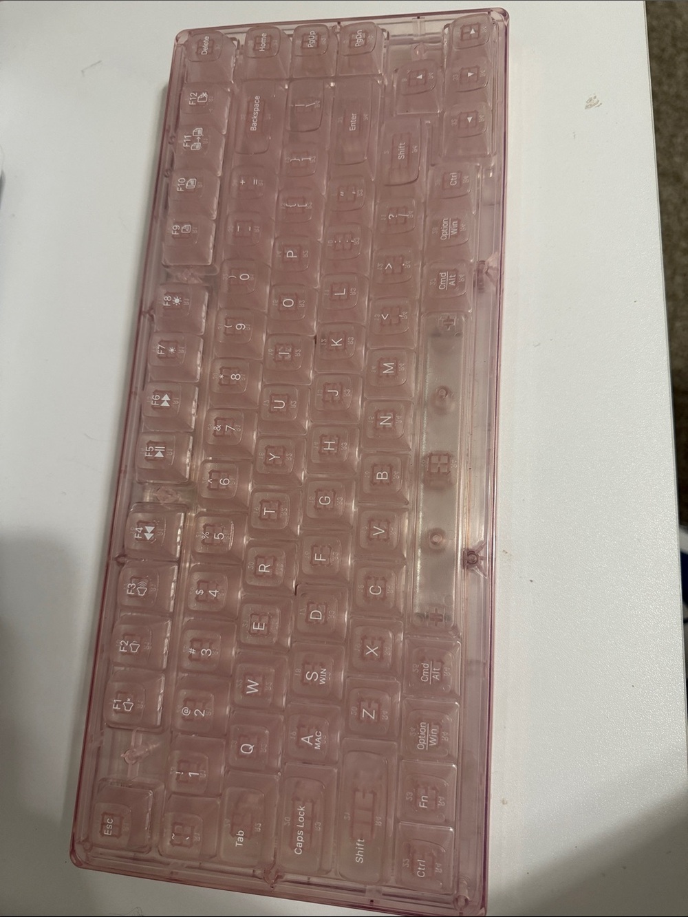 Pink Transparent Silicone Keyboard Cover - Unbranded